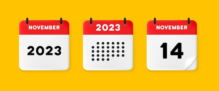 Wektor ikona zestawu kalendarza kalendarz na żółtym tle z czternastu listopada 2022 14 numer tekstu przypomnienie data menegment koncepcja wektor linii ikona dla biznesu i reklamy