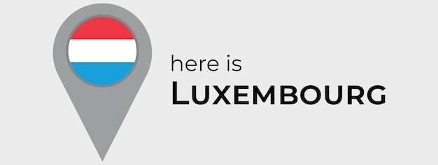 Ikona Znacznika Mapy Luksemburga Jest Tutaj Ilustracji Wektorowych Luksemburg