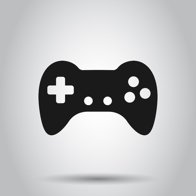 Ikona znaku joystick w płaskim stylu Gamepad ilustracja wektorowa na izolowanym tle Koncepcja biznesowa kontrolera konsoli do gier