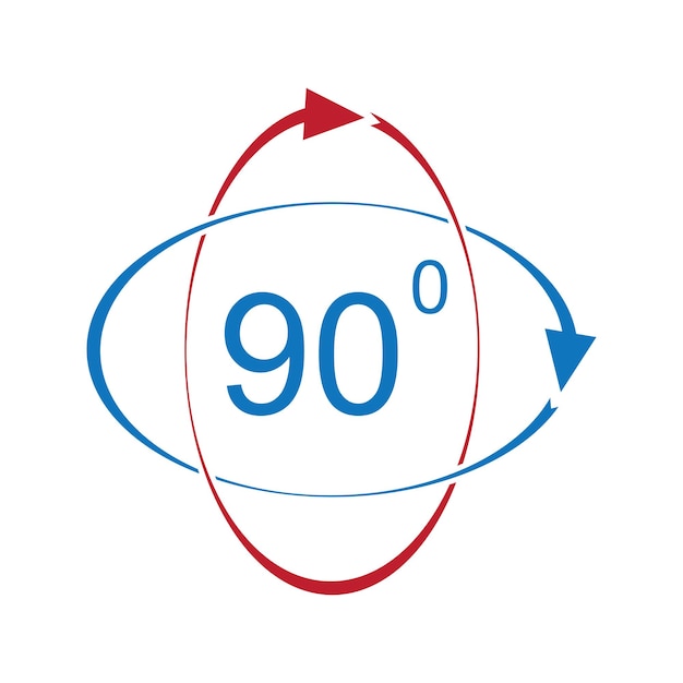 Ikona Znaku Kąta 90 Stopni Geometria Symbol Matematyczny Kąt Prosty Klasyczna Płaska Ikona Kolorowe Koła Wektor