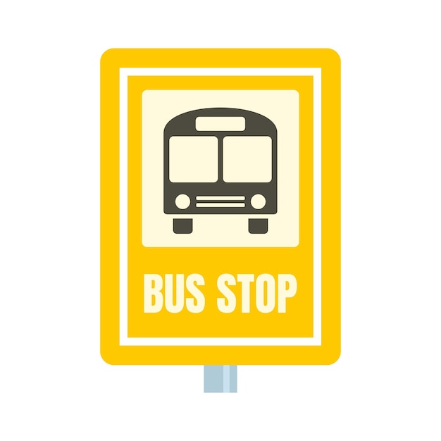 Ikona znaku przystanku autobusowego dla szkoły Płaska ilustracja wektorowego znaku przystanków autobusowych dla projektowania stron internetowych