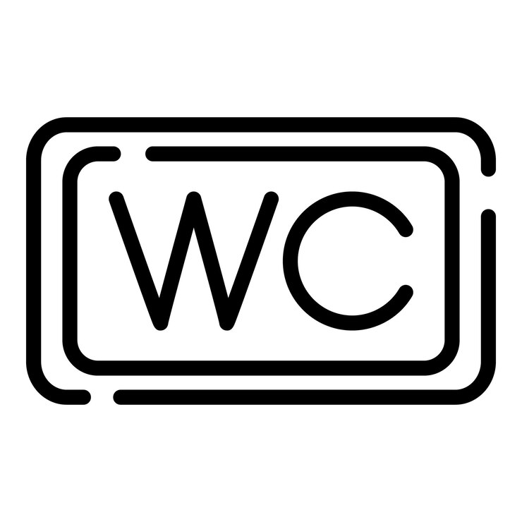Wektor ikona znaku wc zarys ikony wektora znaku wc do projektowania stron internetowych izolowana na białym tle