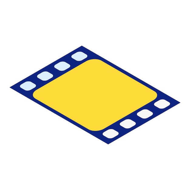 Ikona żółtego filmu Izometryczna ikona wektora żółtego filmu do projektowania stron internetowych izolowana na białym tle