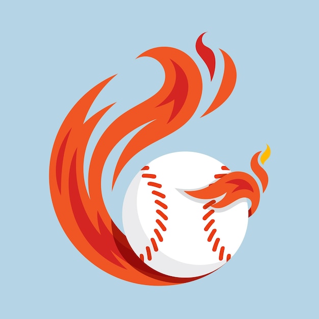 Ikonę Piłki Ogniowej Latającej W Baseballu Design Vector Emblem Design Concept Creative Symbol