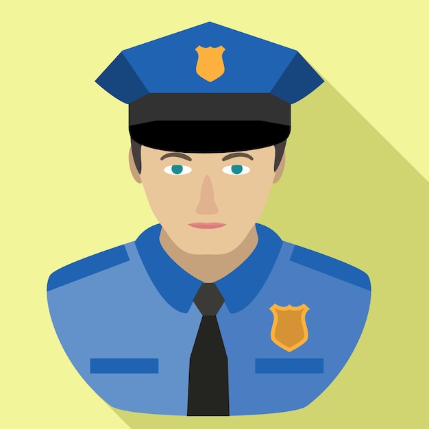 Ikonka avatara policjanta Płaska ilustracja wektorowej ikony avatara policyjnego do projektowania stron internetowych