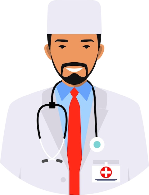Plik wektorowy ikonka awatara młodego lekarza ratunkowego w ilustracji wektorowej w stylu płaskim