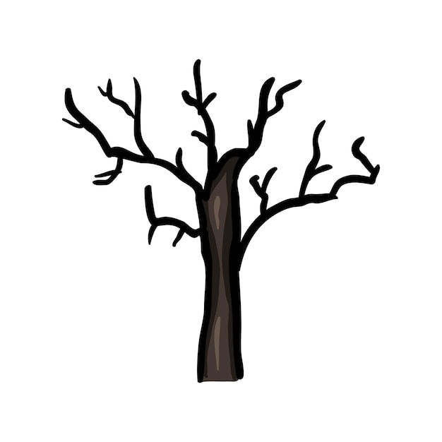 Plik wektorowy ikonka bare tree single doodle