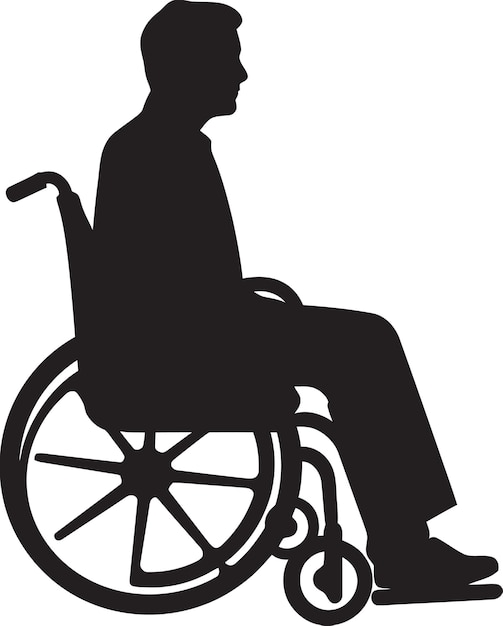 Plik wektorowy ikonka czarnego logo równości szans empowerment drive wheelchair vector