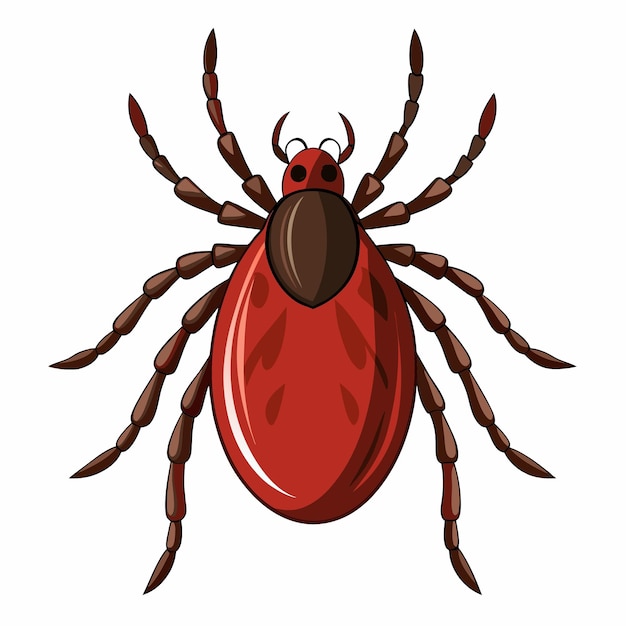 Ikonka czerwonego kleszcza Ilustracja kreskówki czerwonej kleszcza