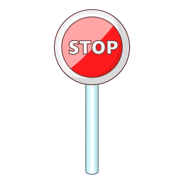Plik wektorowy ikonka czerwonego znaku zatrzymania ilustracja kreskówki czerwonej ikony wektorowej znaków zatrzymania dla sieci