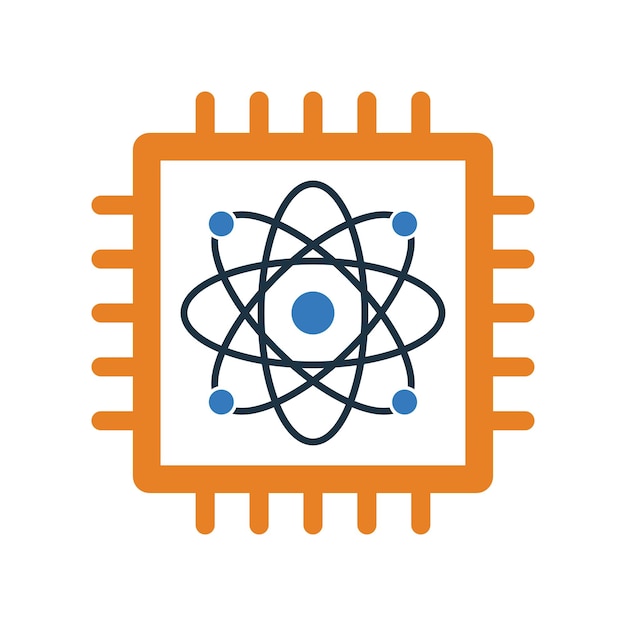 Ikonka kwantowa fizyki atomowej Fizyka obliczeniowa komputerów atomowych Quantum qubit super icon01