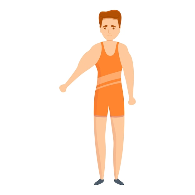 Ikonka młodego grecoroman wrestling guy karykatura młodego grecuroman wrestling boy ikonka wektorowa do projektowania stron internetowych izolowana na białym tle