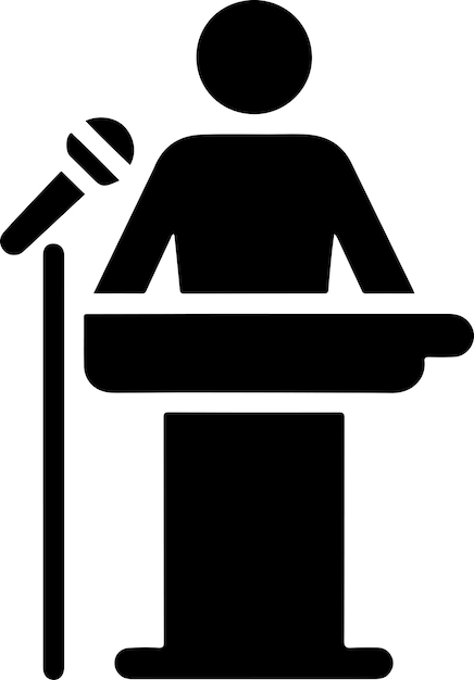Plik wektorowy ikonka podium wektor osoba publiczne przemówienie do prezentacji białe tło 24