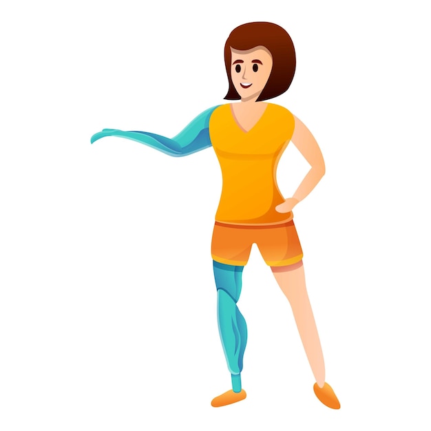 Plik wektorowy ikonka protezy ręki i nogi kobiety wektorowa ikona protezy rąk i nóg kobiety do projektowania stron internetowych izolowana na białym tle