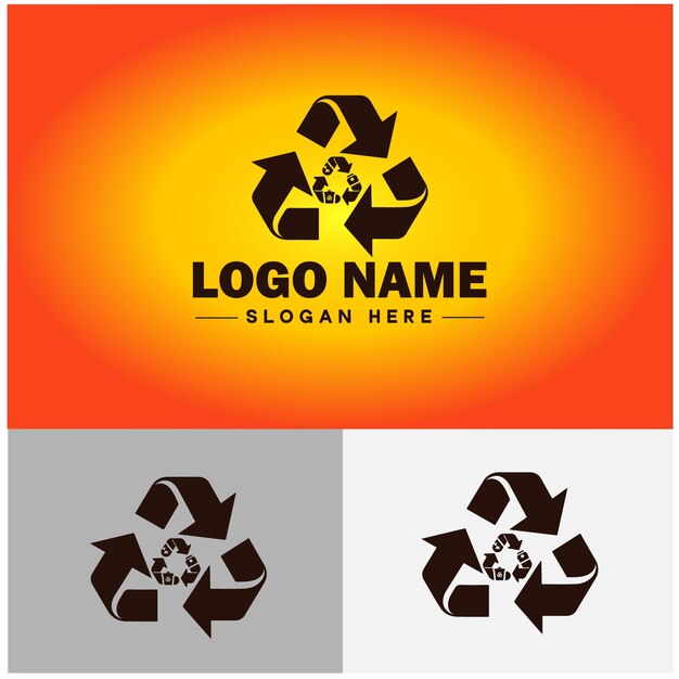 Ikonka Recyklingu Strzała Bio śmieci Biodegradowalne Odpady Ponowne Wykorzystanie śmieci Ekologia środowiskowa Silueta Wektorowe Logo