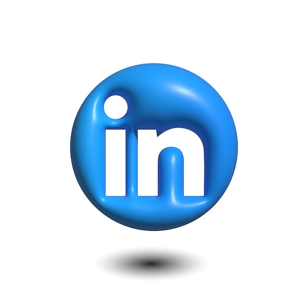 Ikonka renderingu 3D mediów społecznościowych LinkedIn