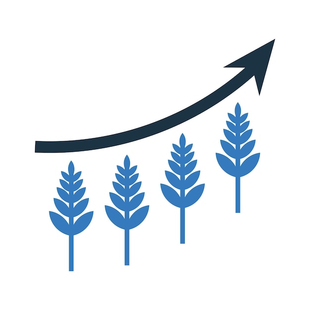 Plik wektorowy ikonka statystyki wykresu rolniczego analizy upraw