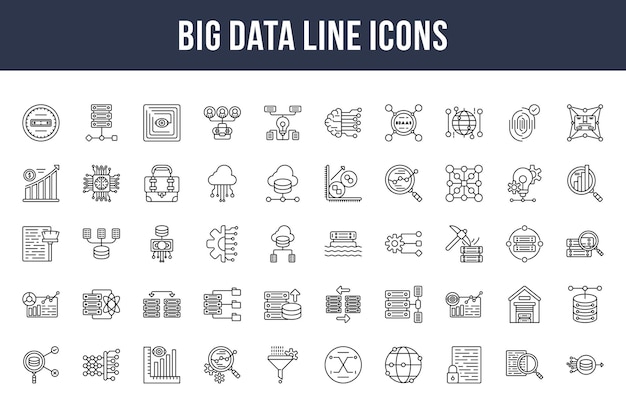 Ikony Big Data Line