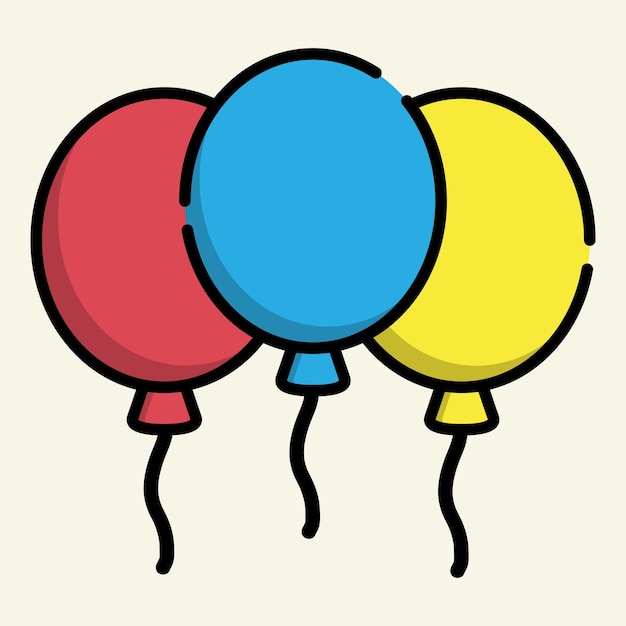 Ikony elementów projektowych wektorów balonów