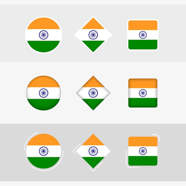 Plik wektorowy ikony flagi indii ustawiają wektor flagę indii