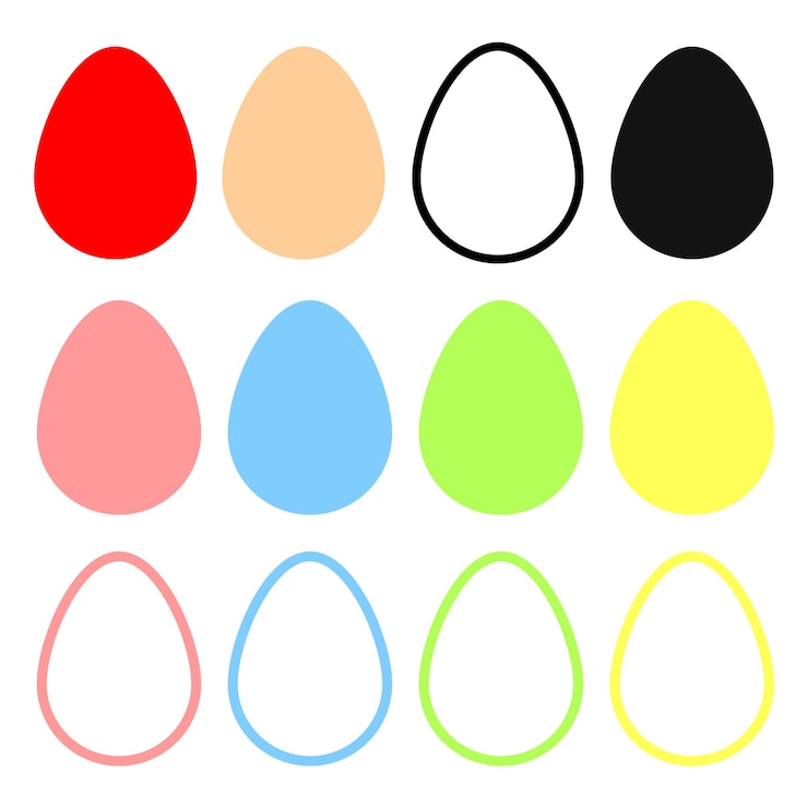 Wektor ikony jajka szablon projektowania graficznego znaki wielkanocne symbole aplikacji ilustracja wektorowa