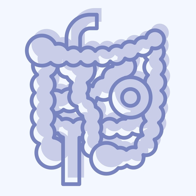 Ikony jelit związane z Body Ache symbol dwutonowy styl prosty projekt edytowalny