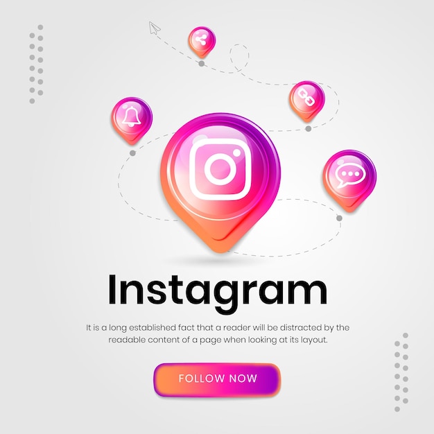 Ikony Mediów Społecznościowych Baner Na Instagramie