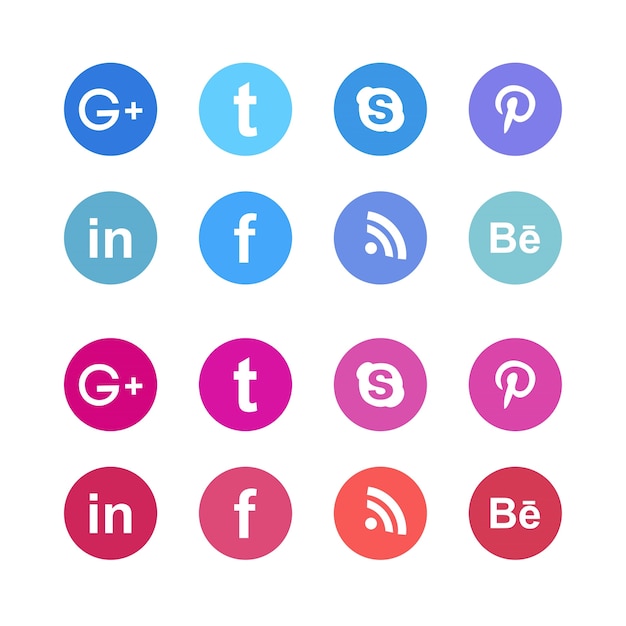 Plik wektorowy ikony mediów społecznościowych w dwóch różnych kolorach