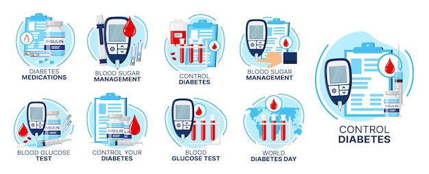 Ikony Opieki Diabetologicznej Test Cukru We Krwi I Insulina