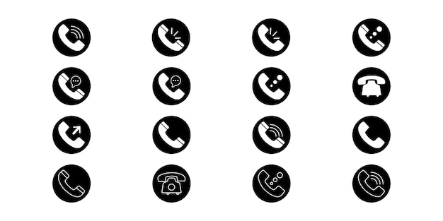 Ikony połączeń w różnych stylach Ikony telefonów i symbole znaków telefonicznych