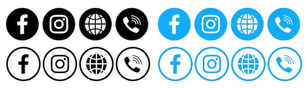 Plik wektorowy ikony połączeniazestaw ikon skontaktuj się z namiikony kontaktu i komunikacjizestaw ikon sieci web