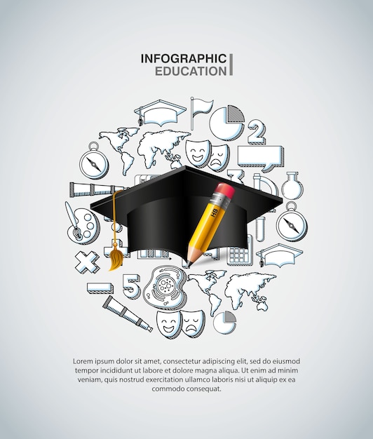 Plik wektorowy ikony prezentacji edukacji infografika