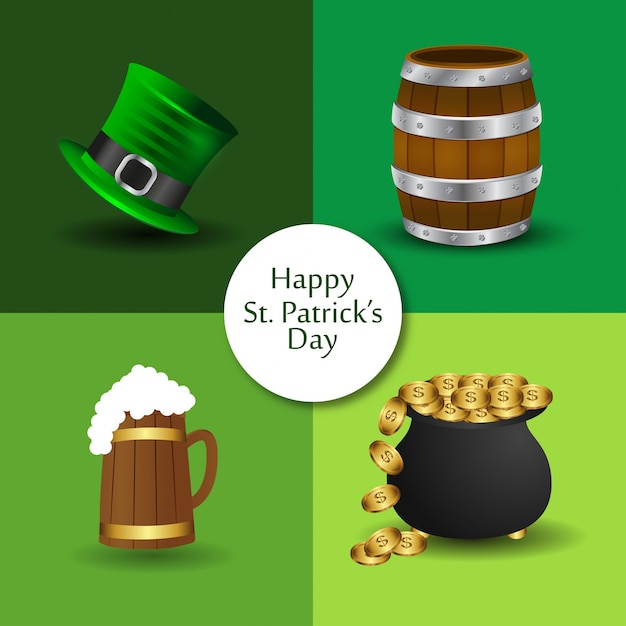 Plik wektorowy ikony st patrick i typografii