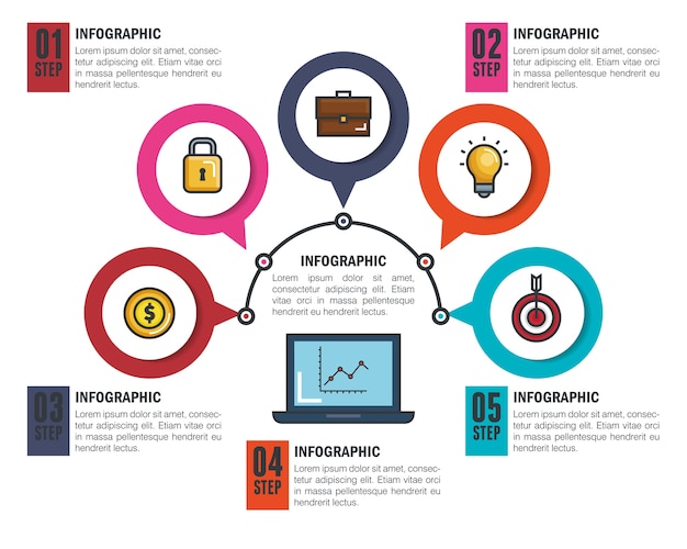 Ikony Szablon Infographic Biznesu