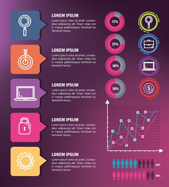 Plik wektorowy ikony szablon infographic biznesu