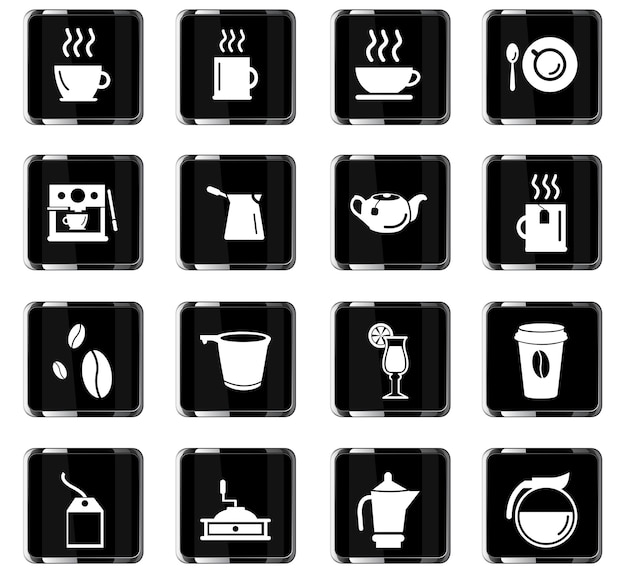 Ikony Wektorowe Kawiarni Do Projektowania Interfejsu Użytkownika