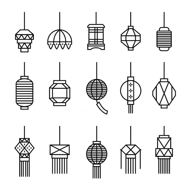 Plik wektorowy ikony wiszące lampy