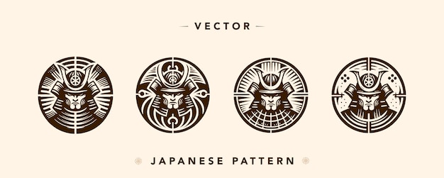 Plik wektorowy ikony wojowników feudalnej japonii w formacie wektorowym