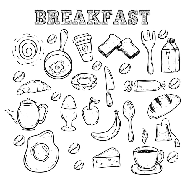 Ikony żywności śniadanie
