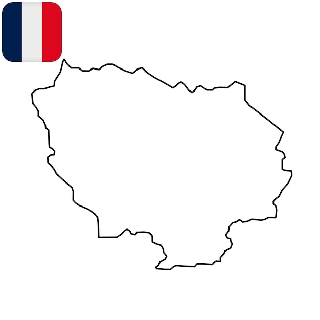 Ile De France Mapa Regionu Francji Ilustracja Wektorowa