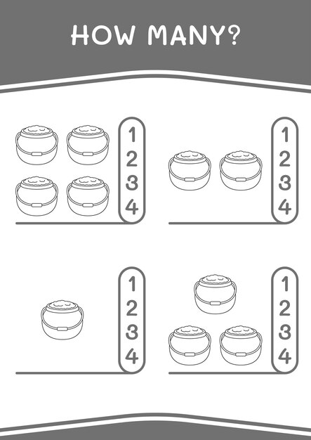 Ile Z Gry Kocioł Dla Dzieci Ilustracja Wektorowa Arkusz Do Wydrukowania