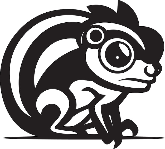 Illusive Chroma Chameleon Noir Logo Design Adaptive Elegance Chameleon Black Vector Badge