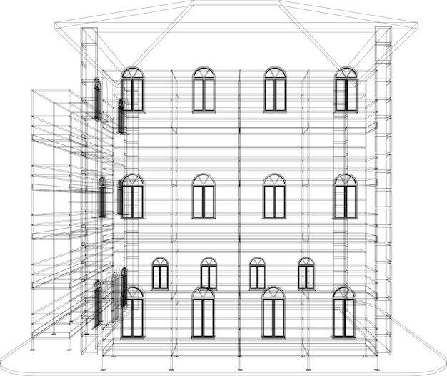 Ilustracja 3d Budynku I Budowy