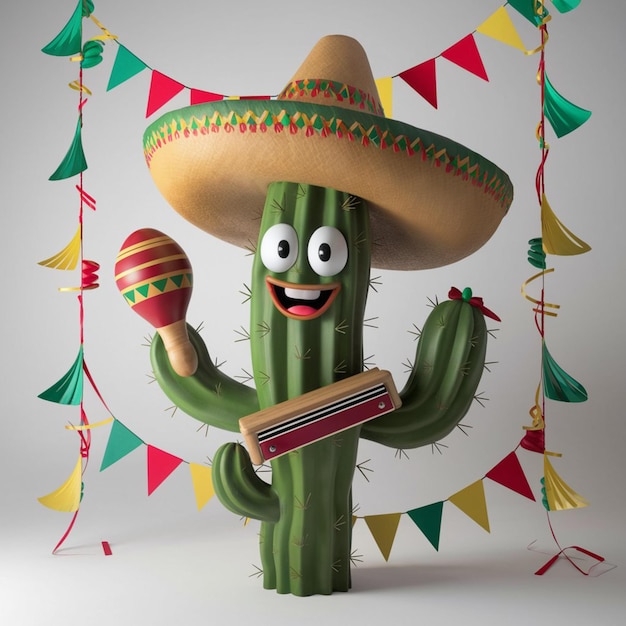 Ilustracja 3d Cinco De Mayo W żywym Stylu Kreskówki