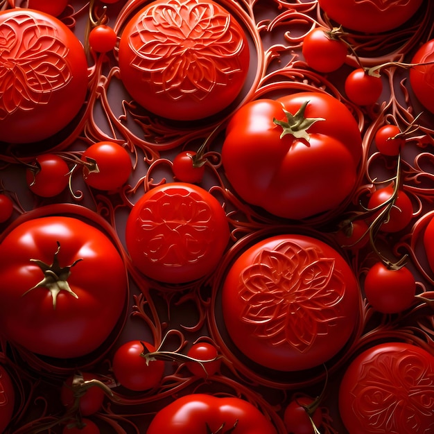 Plik wektorowy ilustracja 3d czerwonych dojrzałych pomidorów na tle z góry