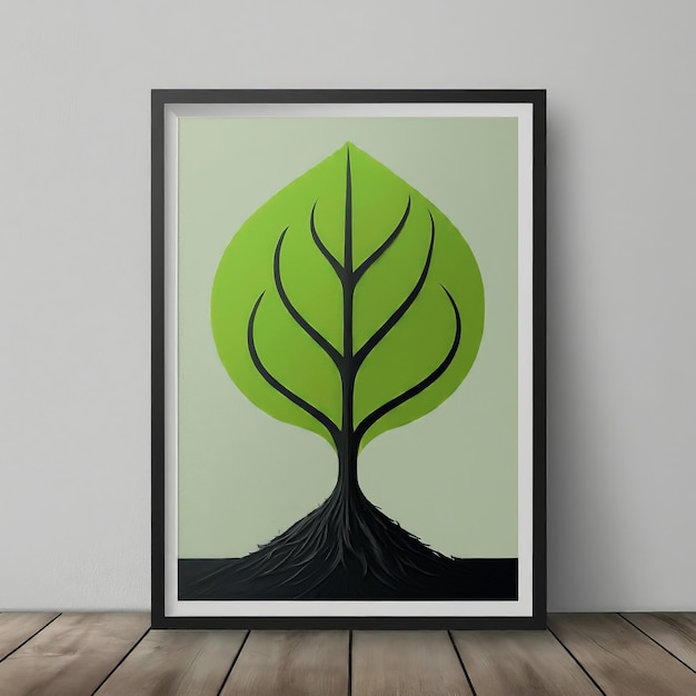 Ilustracja 3D drzewa w kształcie rośliny