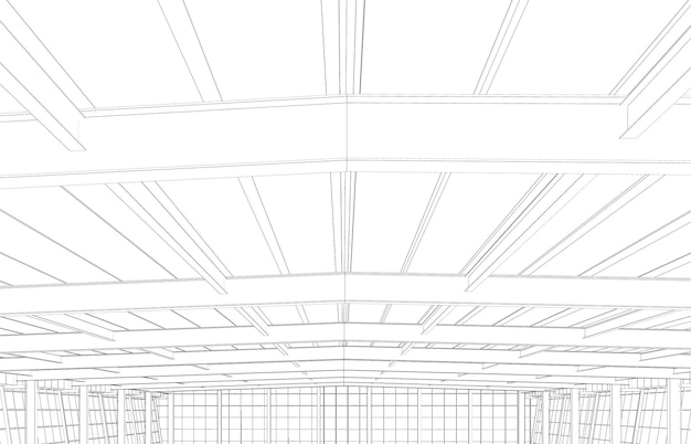 Ilustracja 3d Projektu Budowlanego