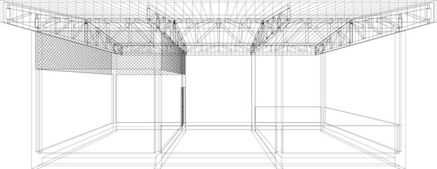 Ilustracja 3d Projektu Budowlanego