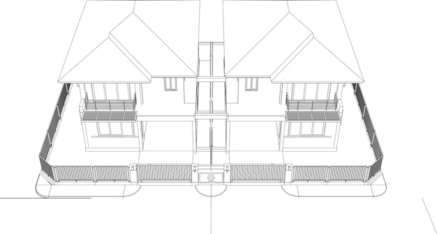 Plik wektorowy ilustracja 3d projektu mieszkaniowego