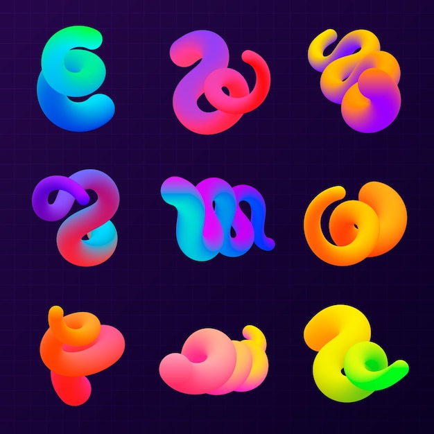 Ilustracja abstrakcyjnego kształtu gradientu 3d